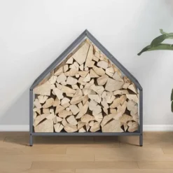 Best Brændestativ i koldvalset stål - Robust og stilfuldt | Størrelse: 60x25x60 cm | Farve: Antracitgrå Tilbehør Til Brændeovne & Pejse