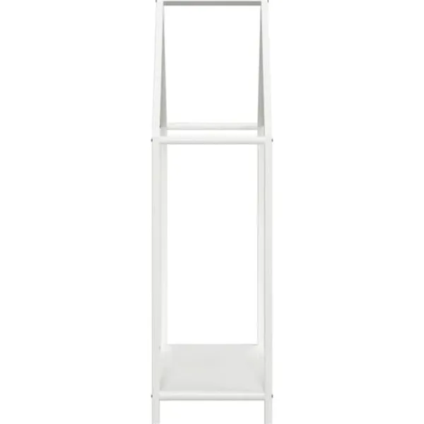 Tilbehør Til Brændeovne & Pejse^Brændestativ i koldvalset stål - Robust brændeholder | Størrelse: 60x25x90 cm | Farve: Hvid