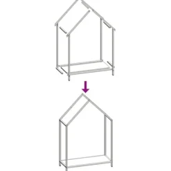 Tilbehør Til Brændeovne & Pejse^Brændestativ i koldvalset stål - Robust brændeholder | Størrelse: 60x25x90 cm | Farve: Hvid