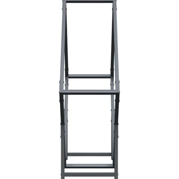 Hot Brændestativ i koldvalset stål - Robust brændeholder | Størrelse: 80x25x80 cm | Farve: Antracitgrå Tilbehør Til Brændeovne & Pejse