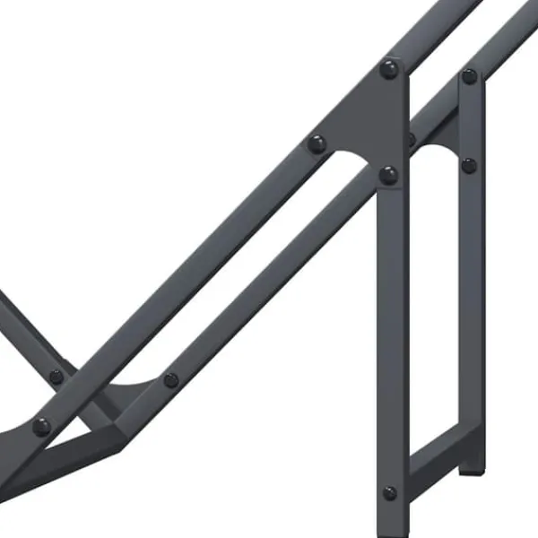 Hot Brændestativ i koldvalset stål - Robust brændeholder | Størrelse: 80x25x80 cm | Farve: Antracitgrå Tilbehør Til Brændeovne & Pejse