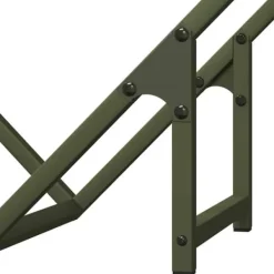 Tilbehør Til Brændeovne & Pejse^Brændestativ i koldvalset stål - Robust opbevaring til brænde | Farve: Olivengrøn | Størrelse: 50x25x50 cm