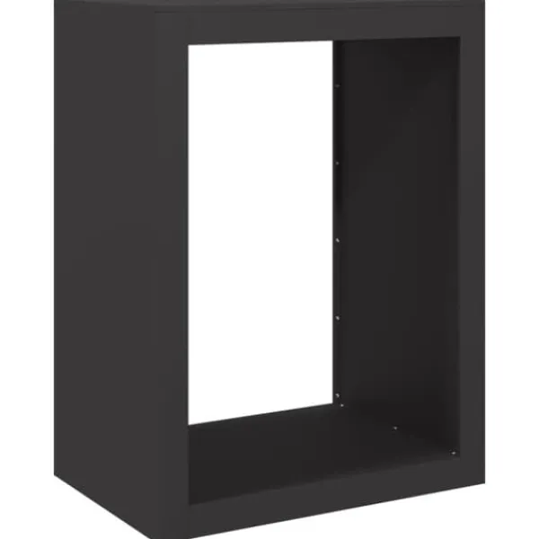 Sale Brændestativ i stål - Pæn opbevaring af brænde | Størrelse: 60x40x80 cm | Farve: Sort Tilbehør Til Brændeovne & Pejse