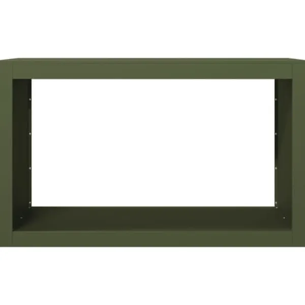 Tilbehør Til Brændeovne & Pejse^Brændestativ i stål - Slidstærk opbevaring til brænde | Størrelse: 100x40x60 cm | Farve: Grøn