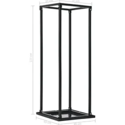 Tilbehør Til Brændeovne & Pejse^Brændestativ med bund - Rektangulær brændeholder i sort stål | Størrelse: 37x37x113 cm