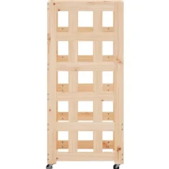 Tilbehør Til Brændeovne & Pejse^Brændestativ med hjul i massivt fyrretræ - Pæn brændeopbevaring | Størrelse: 40x49x110 cm