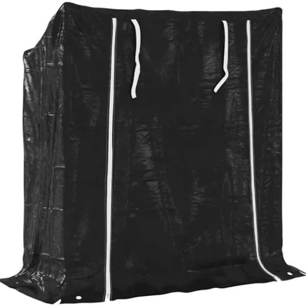 Brændestativ med regnslag - Galvaniseret stål | Størrelse: 100,5x40,5x110,5 cm Tilbehør Til Brændeovne & Pejse
