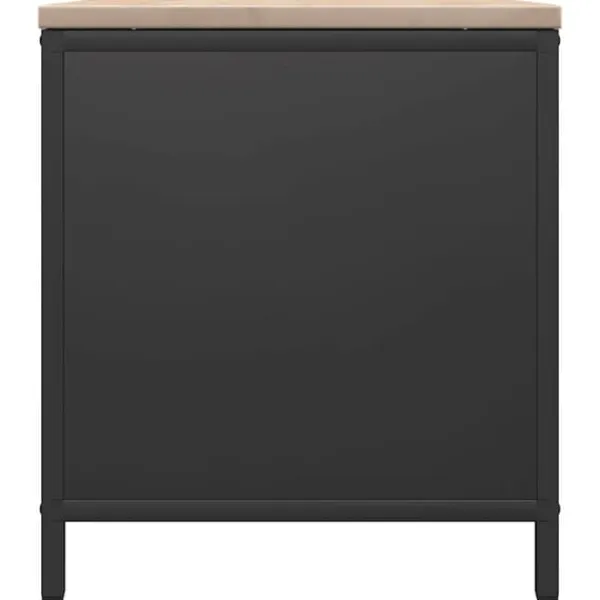 Discount Brændestativ med trætop - Robust brændereol | Størrelse: 100,5x35,5x40 cm | Farve: Sort Tilbehør Til Brændeovne & Pejse