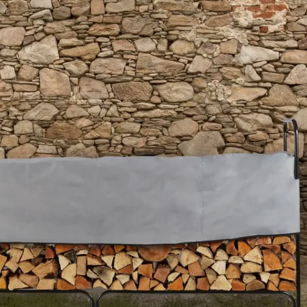 Brændestativ, Metal, 122x245x40 cm, Sort Tilbehør Til Brændeovne & Pejse