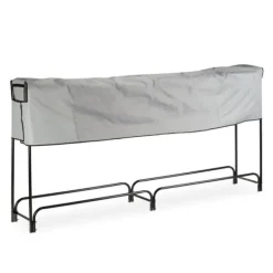 Brændestativ, Metal, 122x245x40 cm, Sort Tilbehør Til Brændeovne & Pejse
