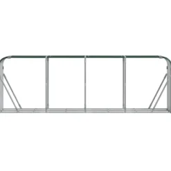 Brændestativ til brændeopbevaring - Galvaniseret stål | Størrelse: 300x45x100 cm | Farve: Grøn Tilbehør Til Brændeovne & Pejse