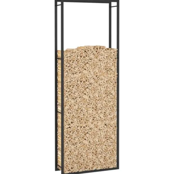 Tilbehør Til Brændeovne & Pejse^Brændestativ 80x28x222 cm stål matsort - Brændestativ - Brændestativer - Home & Living