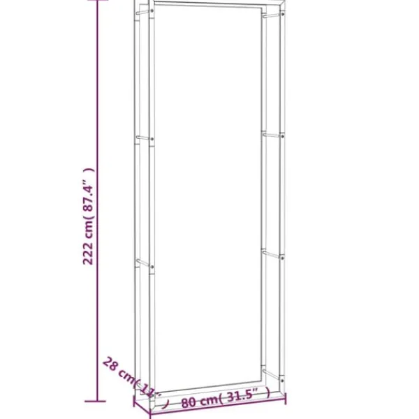Tilbehør Til Brændeovne & Pejse^Brændestativ 80x28x222 cm stål matsort - Brændestativ - Brændestativer - Home & Living
