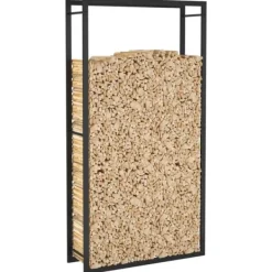 Tilbehør Til Brændeovne & Pejse^Brændestativ 80x28x154 cm stål matsort - Brændestativ - Brændestativer - Home & Living