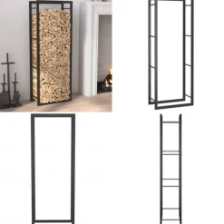 Tilbehør Til Brændeovne & Pejse^Brændestativ 50x28x132 cm stål matsort - Brændestativ - Brændestativer - Home & Living