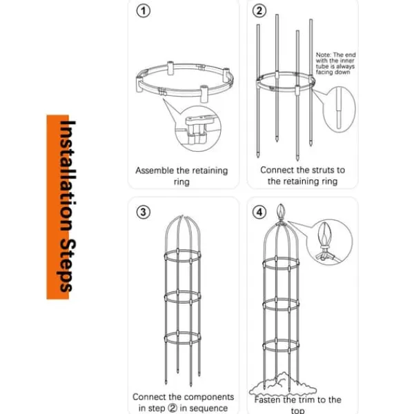 Online Broken Circle Splicing Blomma Hållbar Trädgård Arch Utomhus klätterväxter Support Plantestativer