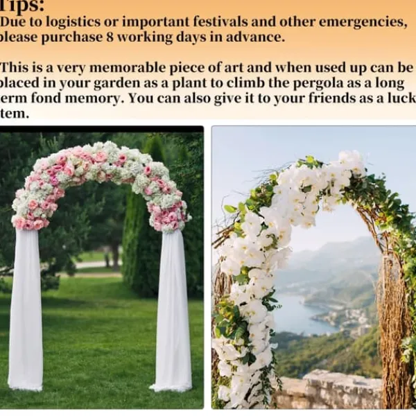 Discount Bryllupsbue - Metal Baggrundsstativ - 200x60x260 cm - Havebue Pergola - Robust Ramme - Til Bryllup, Fest og Foto - Mælkehvid Buer, Spalier, Lysthuse Uden Tag
