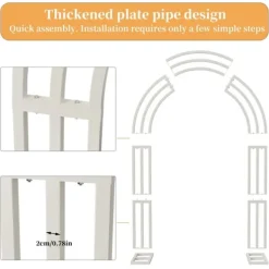 Discount Bryllupsbue - Metal Baggrundsstativ - 200x60x260 cm - Havebue Pergola - Robust Ramme - Til Bryllup, Fest og Foto - Mælkehvid Buer, Spalier, Lysthuse Uden Tag