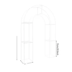 Online Bryllupsbue, Fritstående Design, Elegant Metalstruktur,2.3X1.5m, Mælkehvid Buer, Spalier, Lysthuse Uden Tag