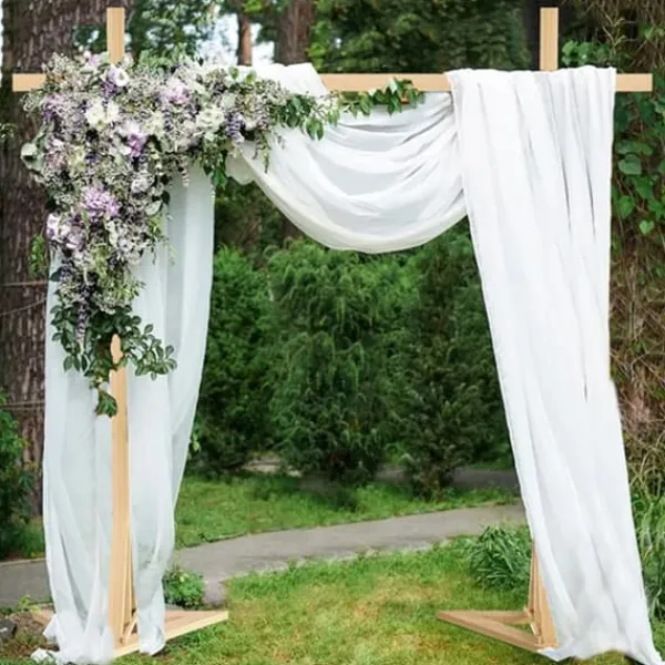 Sale Bryllupsbue i træ - Baggrundsstativ espalier/pergola - 3 x 3 m - Str. L - Naturtræ - Lysegul Buer, Spalier, Lysthuse Uden Tag