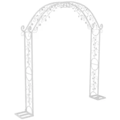 Discount Bryllupsbue Stativ, Elegant Metal Design, Stor Størrelse,HVID, 220x30x240cm Buer, Spalier, Lysthuse Uden Tag