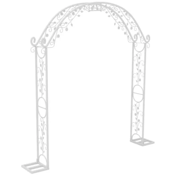 Discount Bryllupsbue Stativ, Elegant Metal Design, Stor Størrelse,HVID, 220x30x240cm Buer, Spalier, Lysthuse Uden Tag