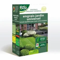 Gødningsmidler^BSI - Organisk gødning - Universal - Til flere planter - Græsplæne, køkkenhave, blomster og andet - Langtidsvirkende - 4 kg - 40 m²