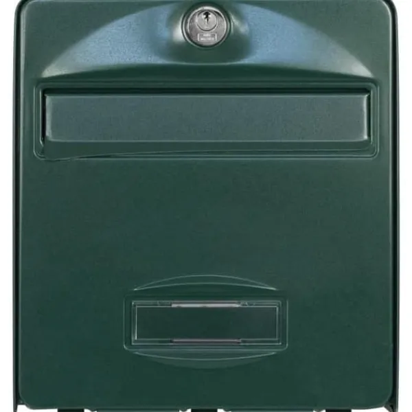 Postkasser & Brevindkast^BURG WACHTER BALTHAZAR MINI postkasse med 1 dør - vægmonteret - galvaniseret stål - fuld åbning - grøn - fremstillet i Frankrig