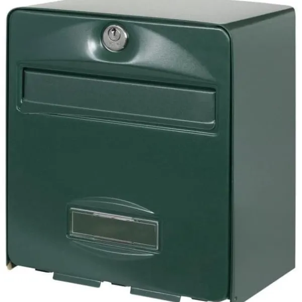 Postkasser & Brevindkast^BURG WACHTER BALTHAZAR MINI postkasse med 1 dør - vægmonteret - galvaniseret stål - fuld åbning - grøn - fremstillet i Frankrig