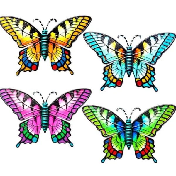 Clearance Butterfly Vægskilt Have Ornament 18,5x0,3x12cm - Blå Havedekorationer