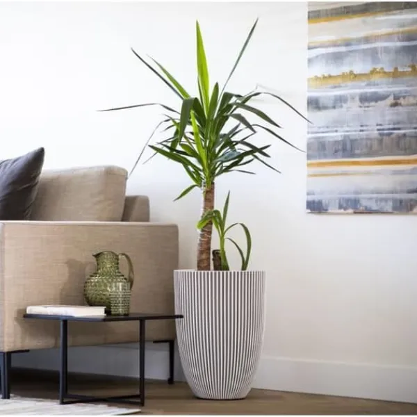 Sale Capi Elegant vas Groove 34x46 cm elfenben 445498 Krukker & Plantebeholdere