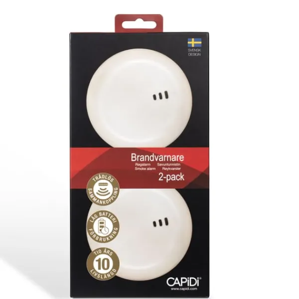 New CAPiDi Røgalarm 2-pak Hvid Røg- & Kulmonoxiddetektorer