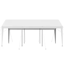 Skure, Garager & Carports^Carport Biloverdækning 10 x 20 FT, Kraftig Bærbar Biloverdækningstelt, Hvid Farve, Modstandsdygtig Mod Vejrforhold