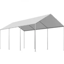 Telte & Lysthuse^Carport erstatningsoverdækning 6x3,43x2,87 m grå, vandtæt, PE-materiale