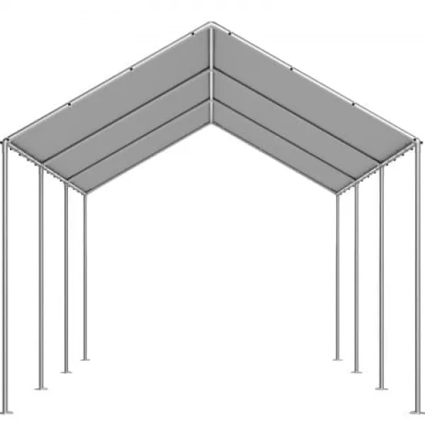 Telte & Lysthuse^Carport erstatningsoverdækning 6x3,43x2,87 m grå, vandtæt, PE-materiale