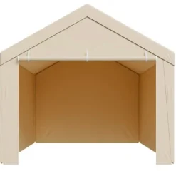 Skure, Garager & Carports^Carport erstatningsoverdækning 6,09x3,05x2,87 m beige, vandtæt, PE-materiale