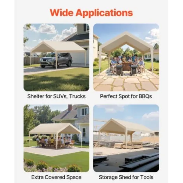 Outlet Carport udskiftningspresenning 3,6x6 m beige, vandtæt, kraftig Skure, Garager & Carports