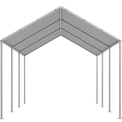 Skure, Garager & Carports^Carport-udskiftningspresenning - Garagepresenning - 3 x 6 m - UV-resistent - Vandtæt - Kraftigt Overtræk - Med Kugleelastikker - Uden Ramme - Grå