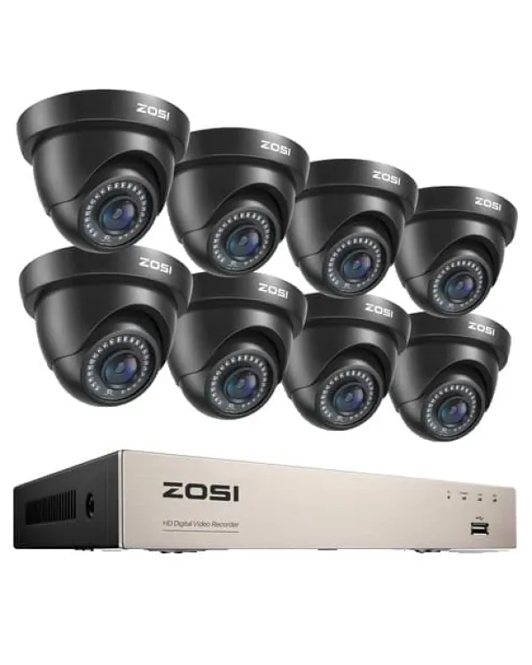 Sikkerhedsmonitorer & Videokameraer^CCTV Sikkerhedskamera System, 8 Kanaler, HD 1080P, Ingen