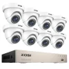 Sikkerhedsmonitorer & Videokameraer^CCTV Sikkerhedskamera System, 8 Kanal HD 1080P, Vandtæt IR Filter, Hvid Kamera, Ingen