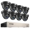 Clearance CCTV Sikkerhedskamera System, 8 Kanal HD 1080P, Vandtæt IR Filter, Sort Kamera, Ingen Sikkerhedsmonitorer & Videokameraer