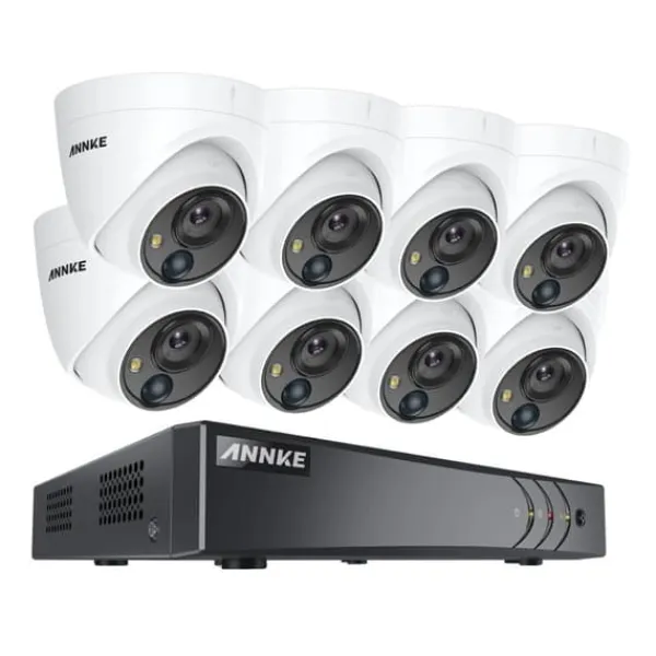 Sikkerhedsmonitorer & Videokameraer^CCTV Sikkerhedssystem, 5MP Ultra HD, 8 Kanal,1T, 8Pcs Kamera sæt
