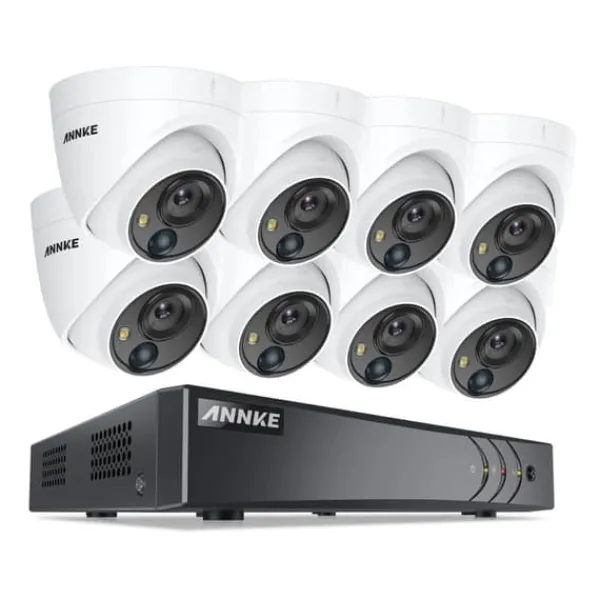 Sikkerhedsmonitorer & Videokameraer^CCTV Sikkerhedssystem, 5MP Ultra HD, 8 Kanal,1T, 8Pcs Kamera sæt