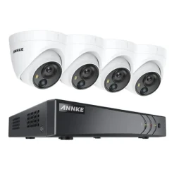 Sikkerhedsmonitorer & Videokameraer^CCTV Sikkerhedssystem, 5MP Ultra HD, 8 Kanal,2T, 4Pcs kamera sæt