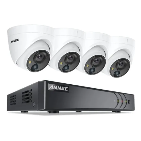 Sikkerhedsmonitorer & Videokameraer^CCTV Sikkerhedssystem, 5MP Ultra HD, 8 Kanal,2T, 4Pcs kamera sæt