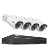 Online CCTV Sikkerhedssystem, 5MP/3MP Opløsning, IP66 Vandtæt, 4 stk 5MP, 2T Sikkerhedsmonitorer & Videokameraer