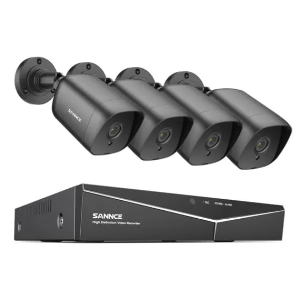 Sikkerhedsmonitorer & Videokameraer^CCTV-system, kanal, kameraer, 1080P opløsning,2T, 8CH 4PCS DVR Sæt