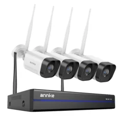 CCTV-system, 8MP opløsning, 16-kanals understøttelse,16CH NVR 4 stk kamera, 2T Sikkerhedsmonitorer & Videokameraer