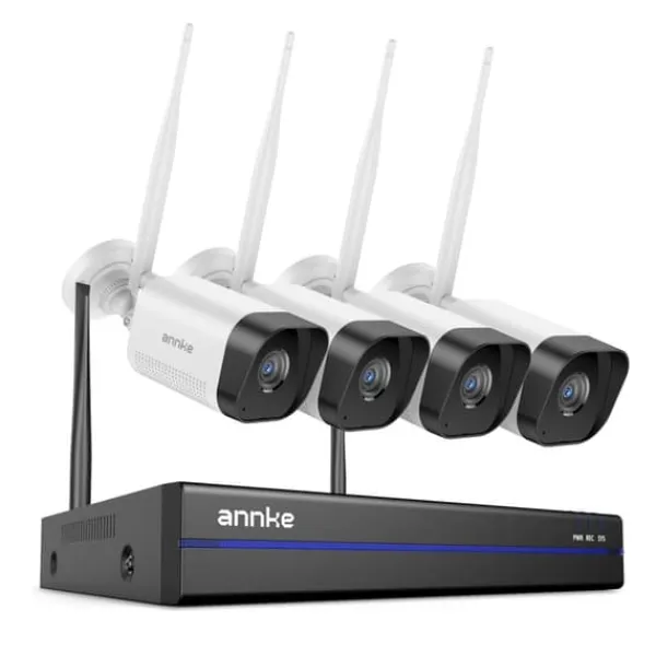 CCTV-system, 8MP opløsning, 16-kanals understøttelse,16CH NVR 4 stk kamera, 2T Sikkerhedsmonitorer & Videokameraer