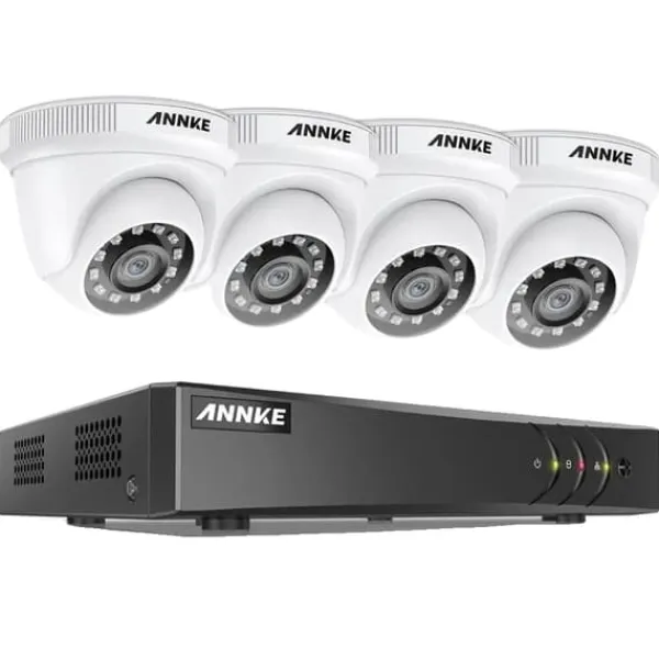 Hot CCTV-system, 5MP opløsning, nattevisions teknologi,4T, Hvid Sikkerhedsmonitorer & Videokameraer